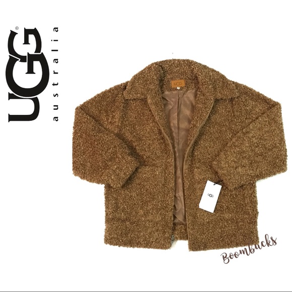 New UGG Kaley Teddy Bear Faux Fur Coat - Picture 4 of 16